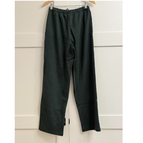 Skims Cotton Fleece Classic Straight Leg Pant in Spruce, Size Small - Picture 9 of 9